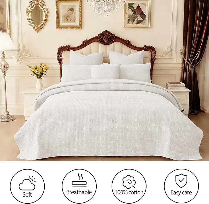 100% Cotton Quilt Set - Queen - 3 Piece