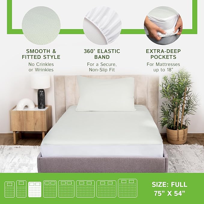 Bamboo Cooling Mattress Protector - Full
