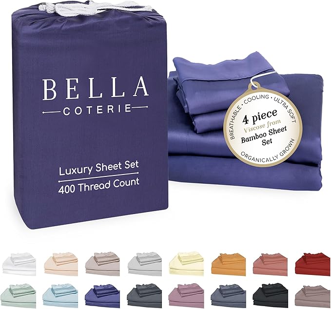Bamboo Cooling Bed Sheet Set - King - 18 in Deep Pocket