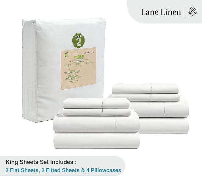 Linen Bed Sheet Set - King - 15 in Deep Pocket - 4 Piece
