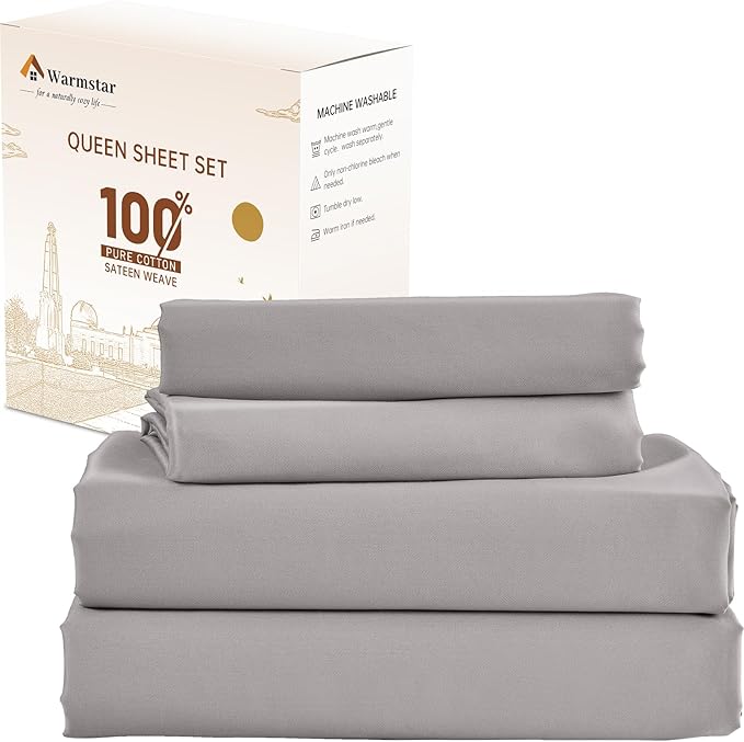 100% Cotton Bed Sheet Set - Full - 4 Piece