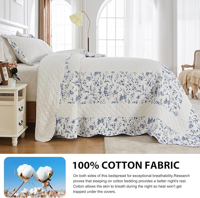 100% Cotton Bedding Set - Queen - 3 Piece