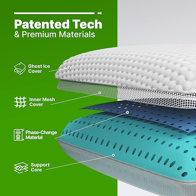 Memory Foam Cooling Bed Pillow - Standard