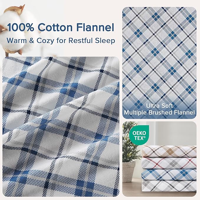 Flannel Bed Sheet Set - Full - 4 Piece