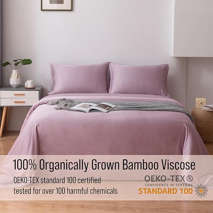 Bamboo Cooling Bed Sheet Set - Twin - 18 in Deep Pocket