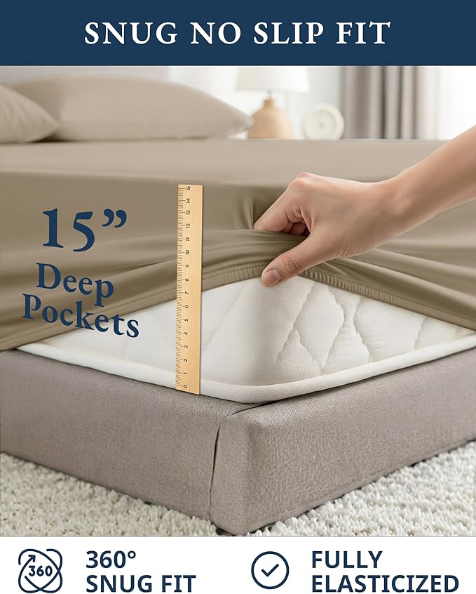 Linen Bed Sheet Set - California King - 4 Piece