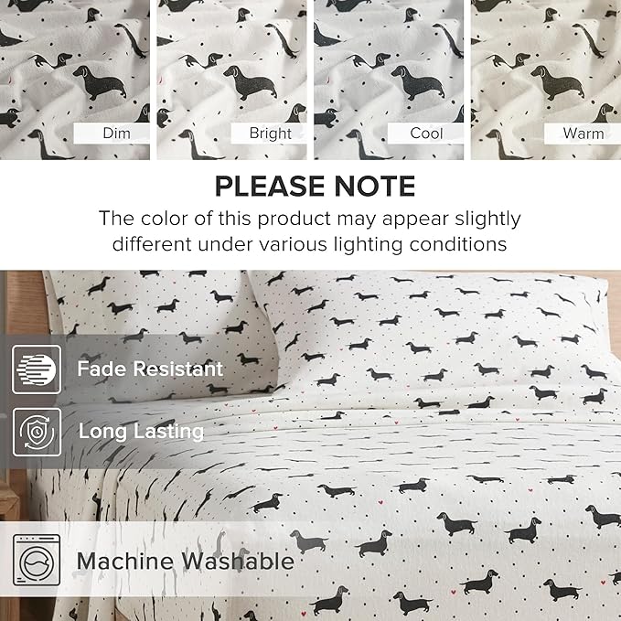 Flannel Bed Sheet Set - Queen - 4 Piece