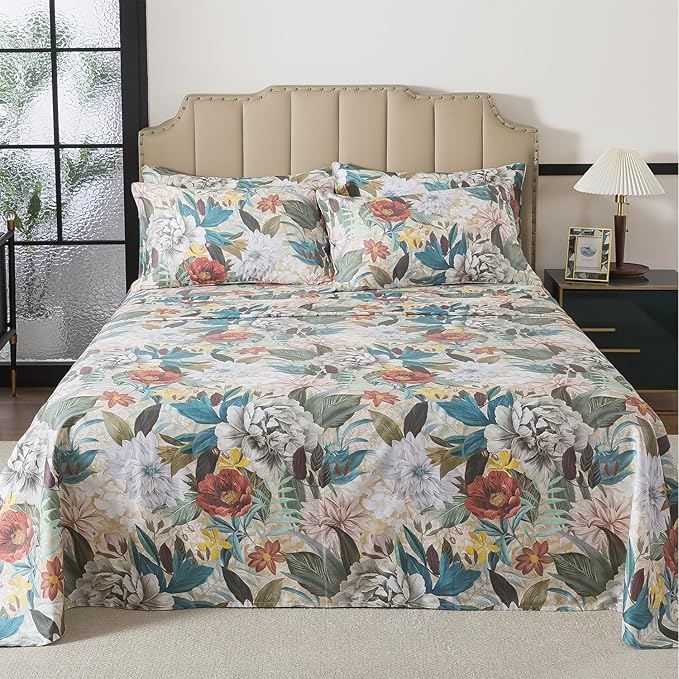 100% Cotton Bed Sheet Set - Queen - 4 Piece