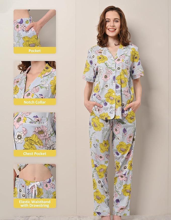 Women's 100% Cotton Pajama Set - 2 Piece