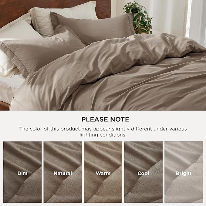 Linen Duvet Cover Set - Queen - 3 Piece
