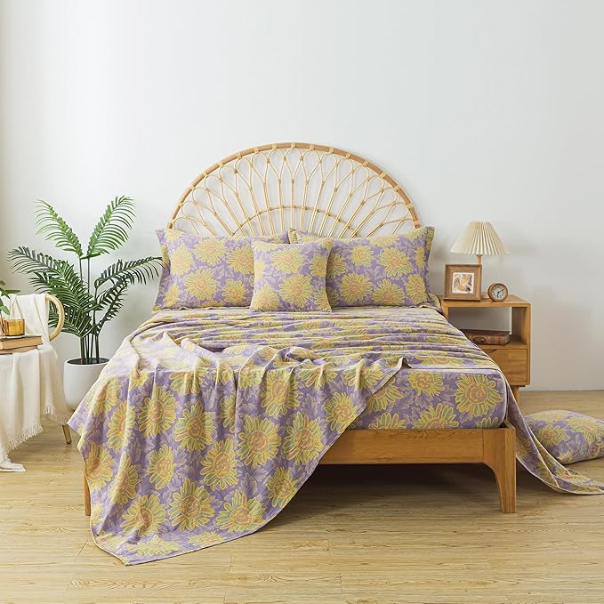 100% Cotton Bed Sheet Set - Queen - 4 Piece