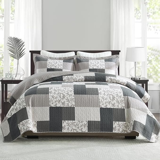 100% Cotton Quilt Set - King - 3 Piece