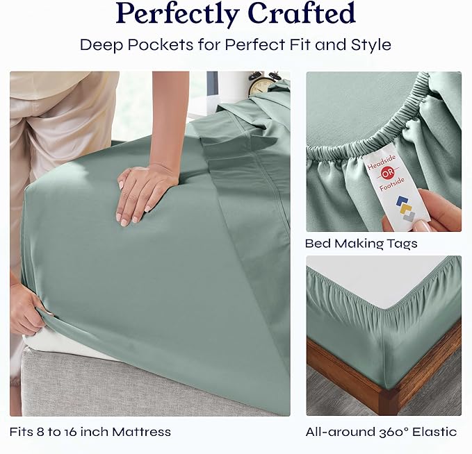 100% Cotton Bed Sheet Set - Full - 4 Piece