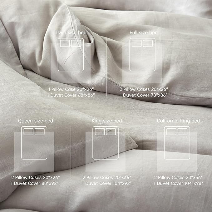 Linen Duvet Cover Set - Full - 3 Piece