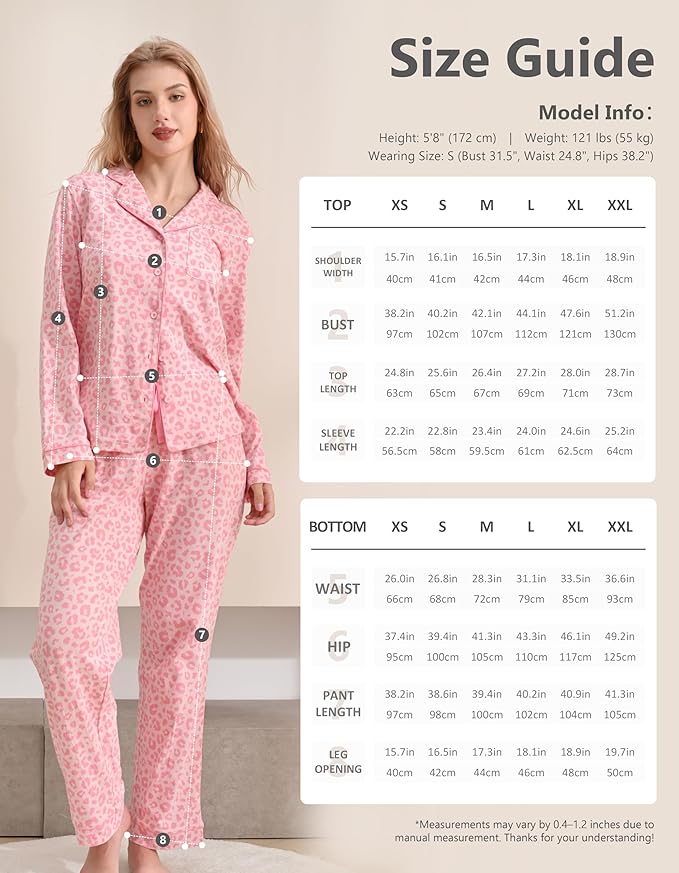 Women's 100% Cotton Pajama Set - Long Sleeve