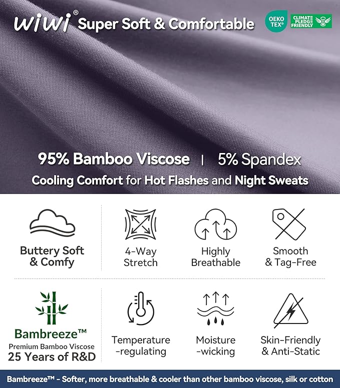 Women's Bamboo Cooling Pajama Set - Short Sleeve - 2 Piece