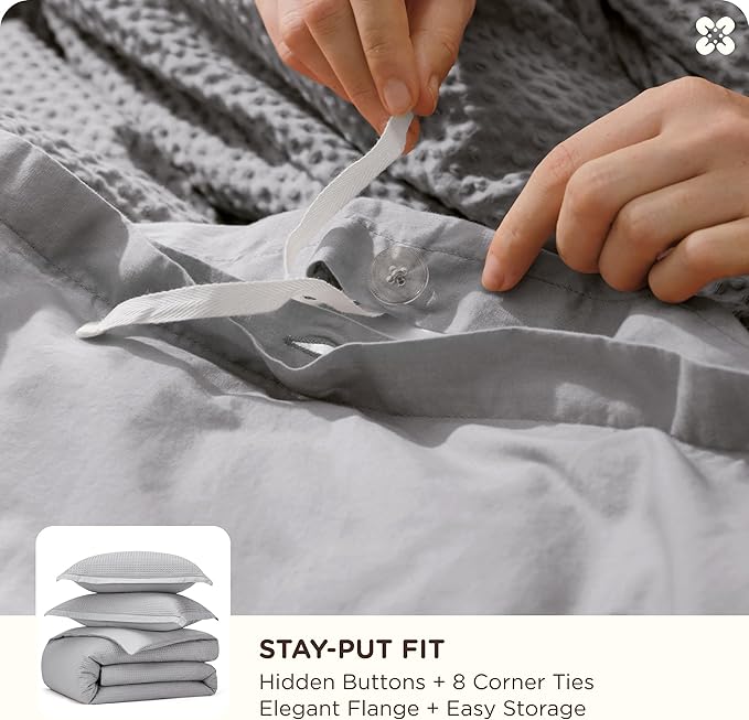 100% Cotton Duvet Cover Set - King - 3 Piece