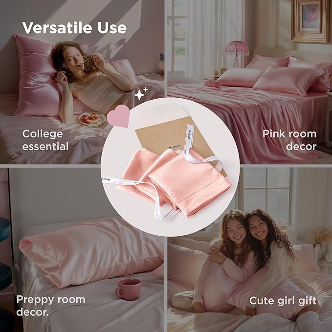 Satin Pillowcase Set - King - 20 x 36 in - 2 Piece