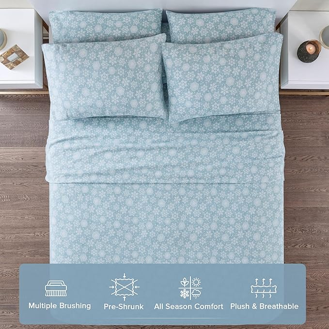 Flannel Bed Sheet Set - Queen - 4 Piece