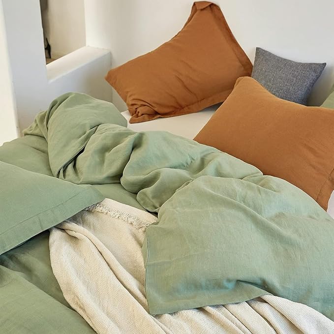 Linen Duvet Cover Set - Queen - 3 Piece