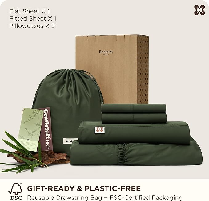 Bamboo Cooling Bed Sheet Set - King - 18 in Deep Pocket - 4 Piece