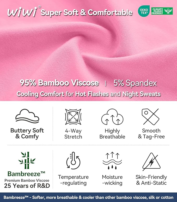 Women's Bamboo Cooling Pajama Set - Short Sleeve - 2 Piece