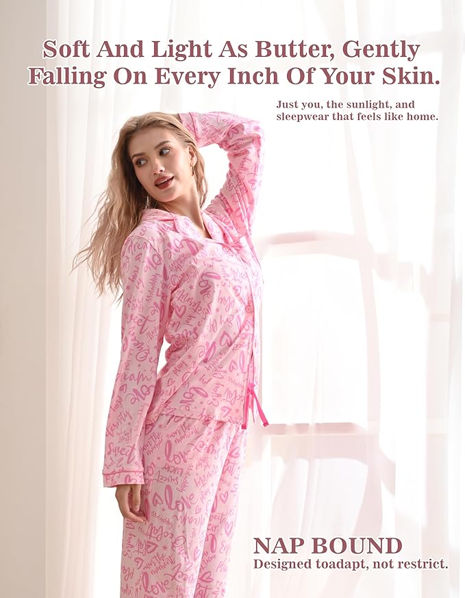 Women's 100% Cotton Pajama Set - Long Sleeve