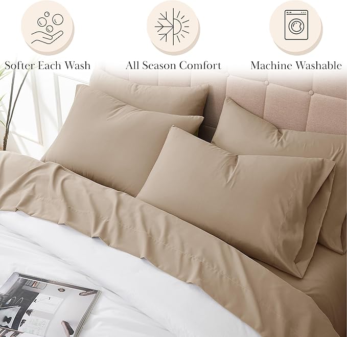 Microfiber Bed Sheet Set - Twin XL - 4 Piece