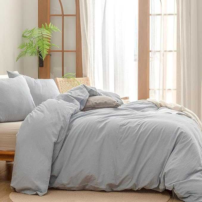 Linen Duvet Cover Set - King - 3 Piece
