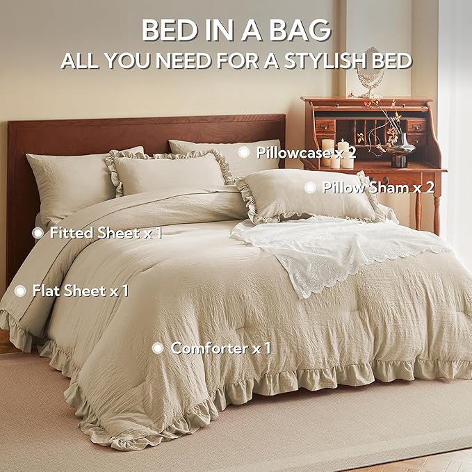Linen Comforter Set - King - 7 Piece