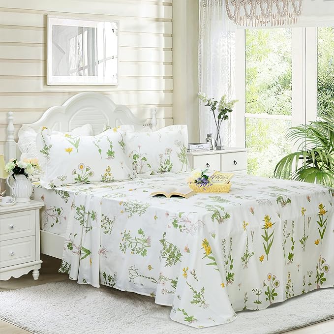 100% Cotton Bed Sheet Set - King - 4 Piece