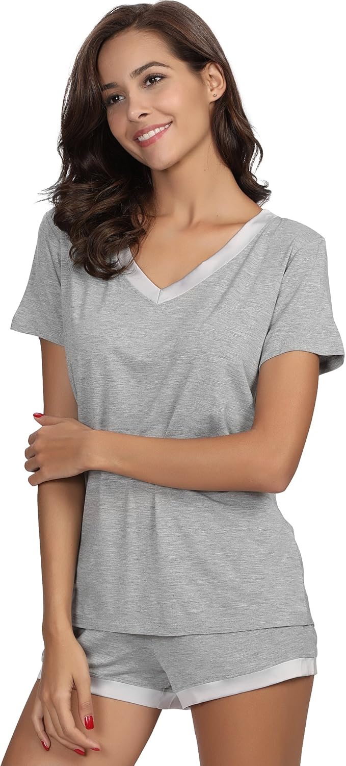 Bamboo Shorts Pajama Set - Short Sleeve - 2 Piece