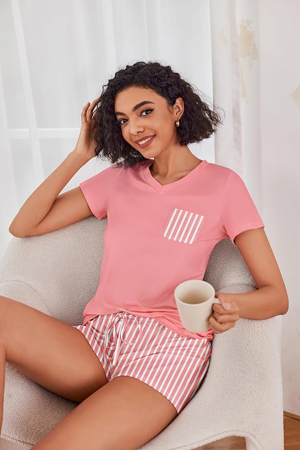 Women's Pajama Set - Short Sleeve - 2 Piece