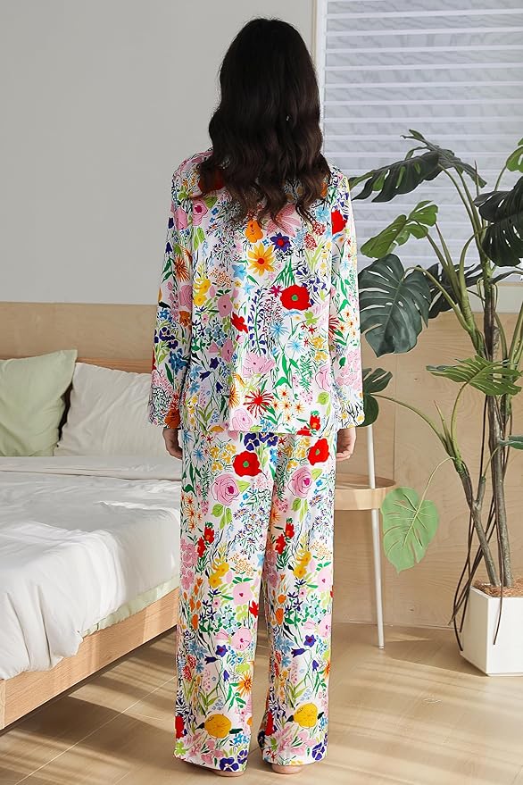 Satin Pajama Set - Long Sleeve - 2 Piece