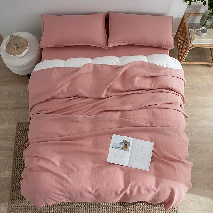 Linen Bed Sheet Set - California King - 4 Piece