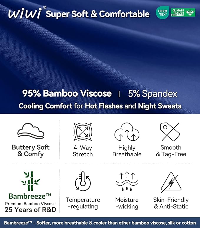 Women's Bamboo Cooling Pajama Set - Short Sleeve - 2 Piece