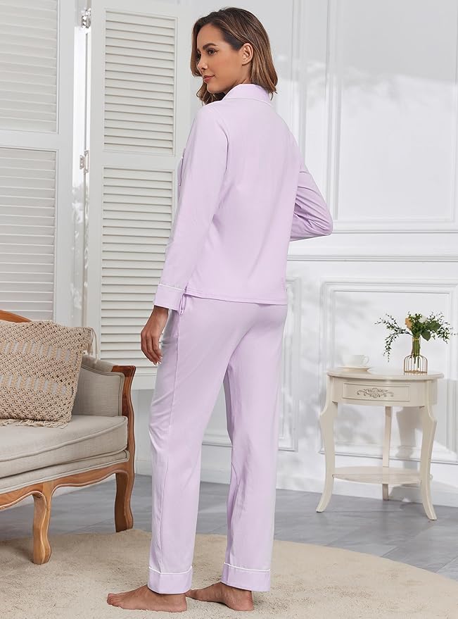 Women's 100% Cotton Pajama Set - Long Sleeve - 2 Piece