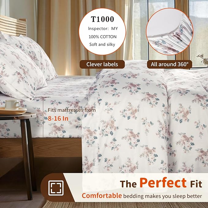Bed Sheet Set - King - 16 in Deep Pocket - 4 Piece