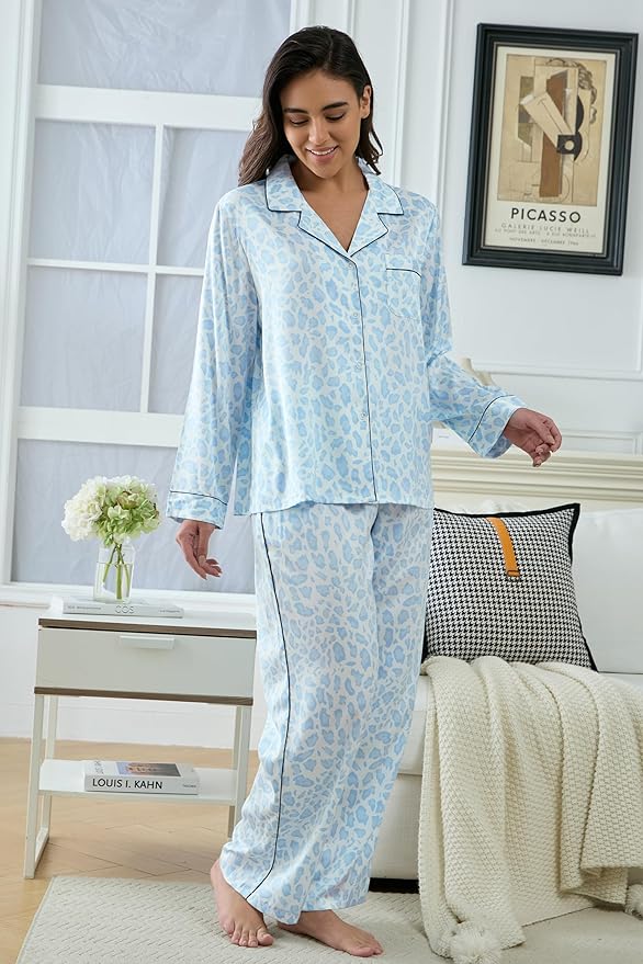 Satin Pajama Set - Long Sleeve - 2 Piece