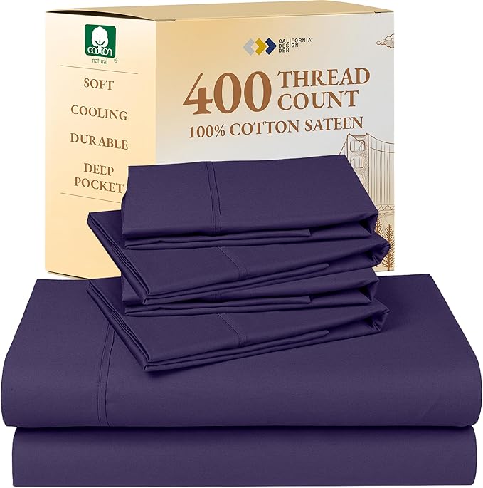 100% Cotton Bed Sheet Set - King - 6 Piece