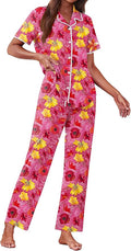 Women's Pants Pajama Set - Short Sleeve - 2 Piece