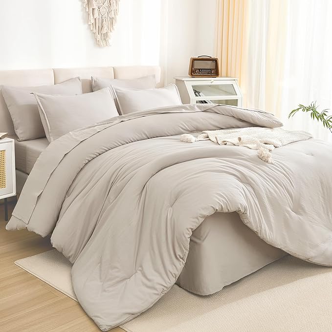 Linen Comforter Set - King - 7 Piece