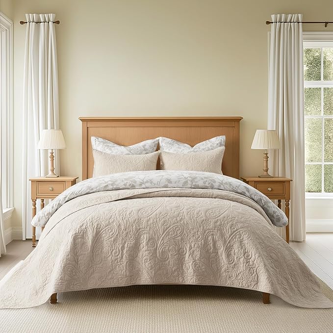 100% Cotton Quilt Set - King - 3 Piece