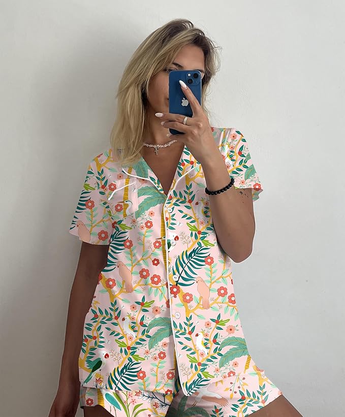 Women's Pajama Set - Short Sleeve - 2 Piece
