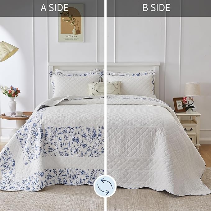 100% Cotton Bedding Set - Queen - 3 Piece