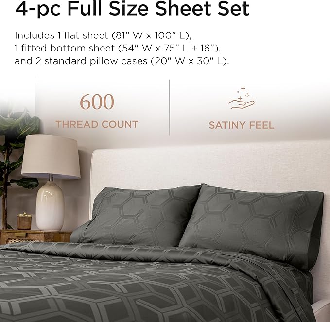 100% Cotton Cooling Bed Sheet Set - Full - 4 Piece