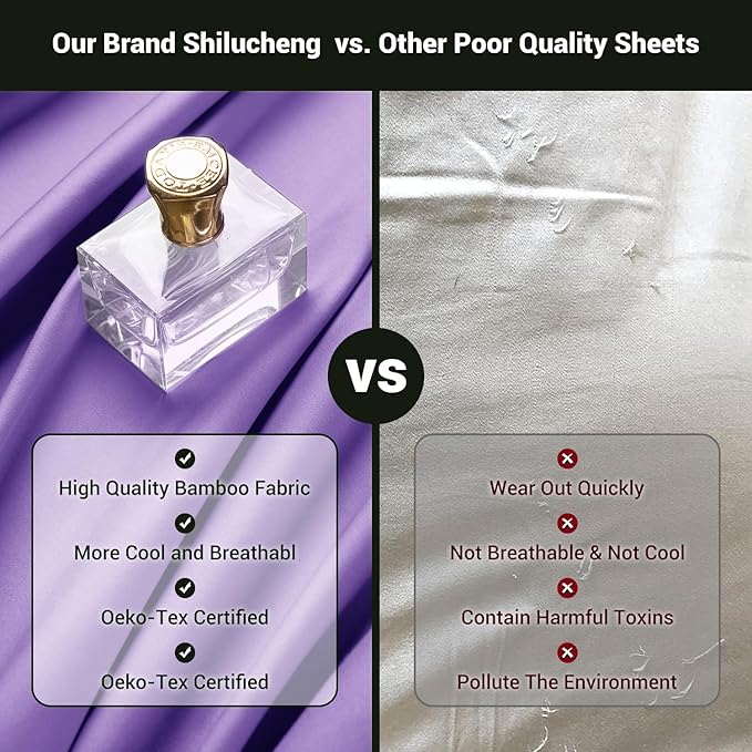 Bamboo Cooling Bed Sheet Set - Queen - 4 Piece