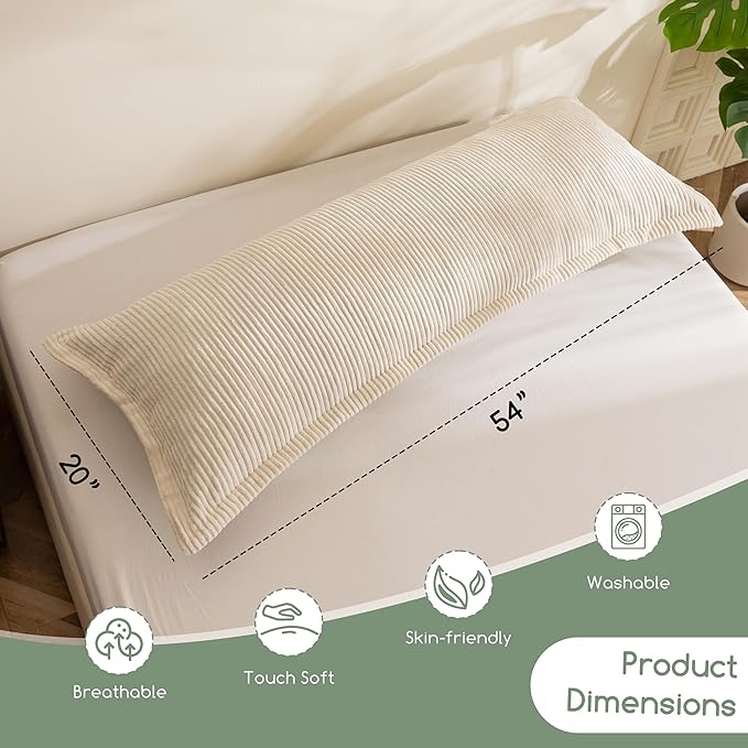 Memory Foam Body Pillow - Full - 20 x 54 in