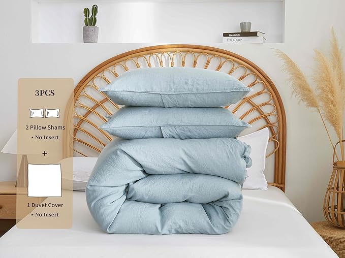 Linen Duvet Cover Set - Queen - 3 Piece