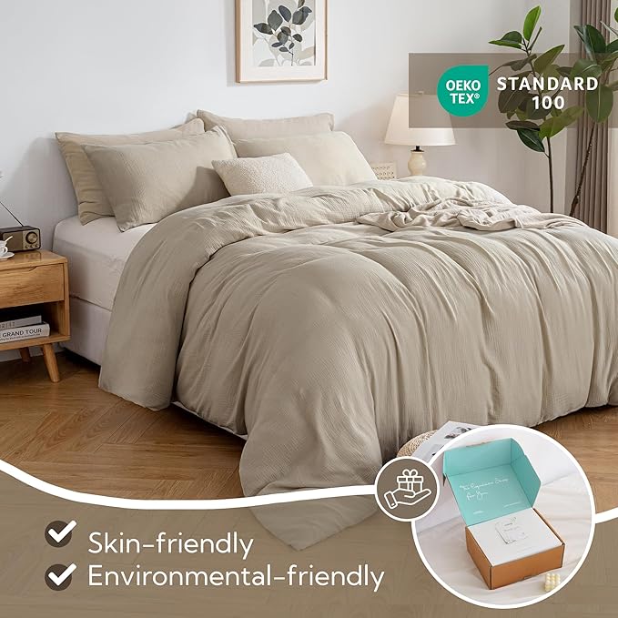 Linen Duvet Cover Set - California King - 3 Piece